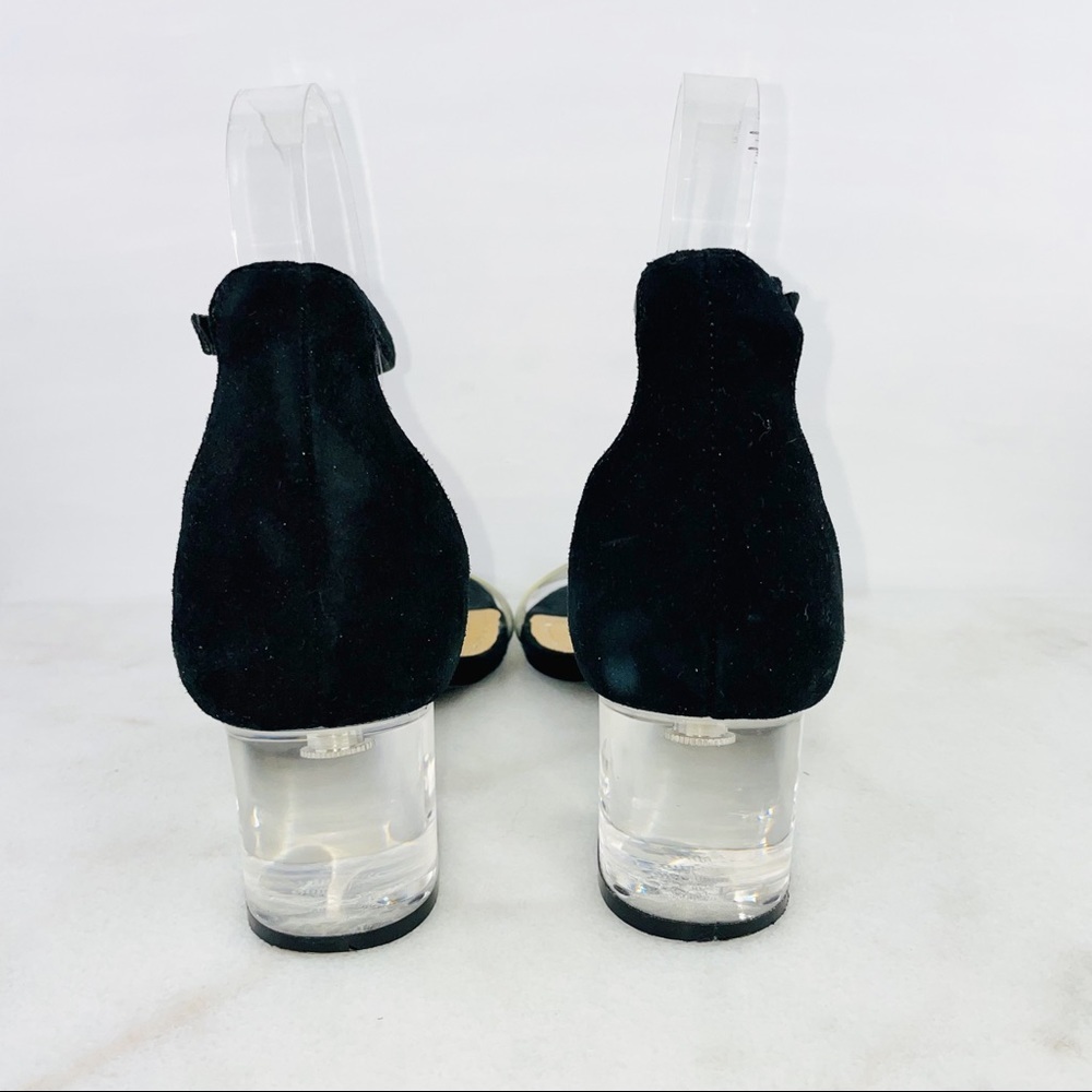 Steve Madden Black Vinyl Block Heel Sandals - Picture 4 of 9